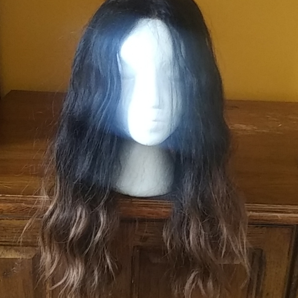 Black brown wig lace wig ombre